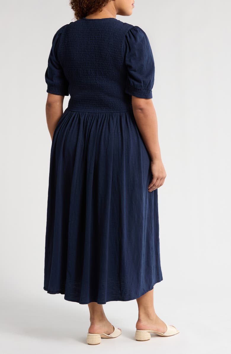 Caslon<sup>®</sup> Smocked Bodice Cotton Jersey Dress, Alternate, color, 