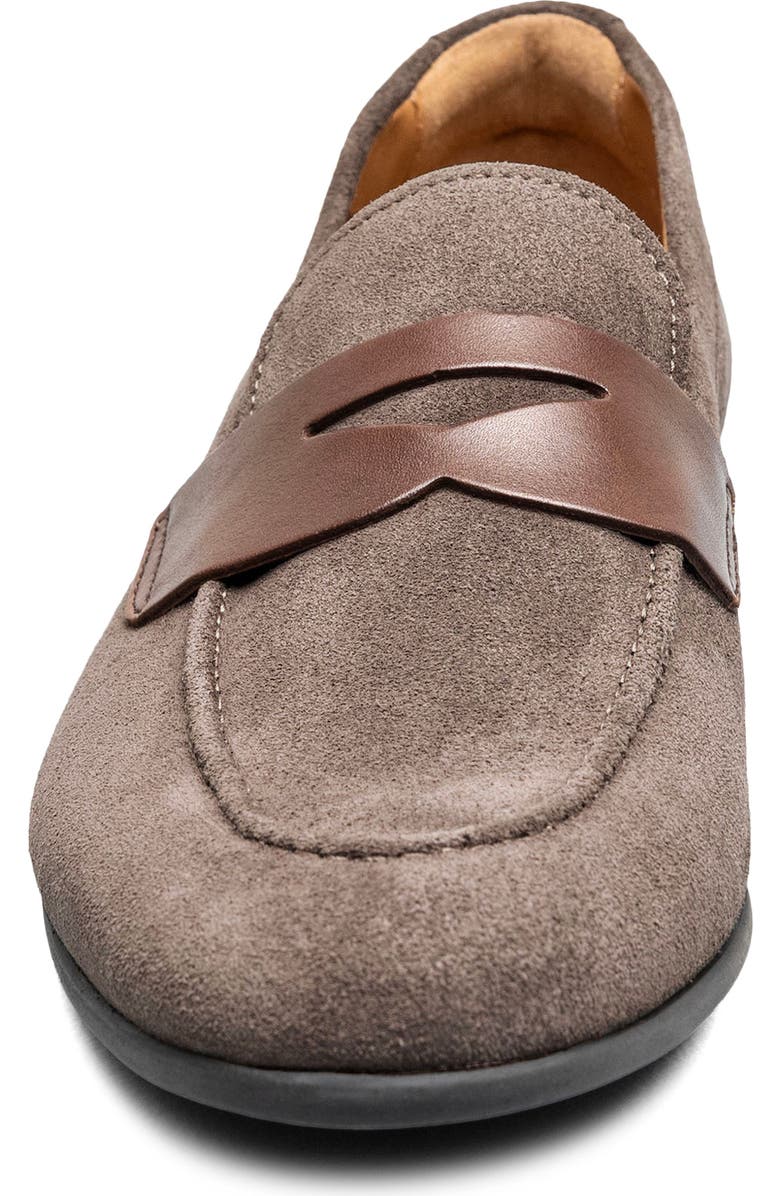 Florsheim Modena Moc Toe Penny Loafer, Alternate, color, Gray Suede