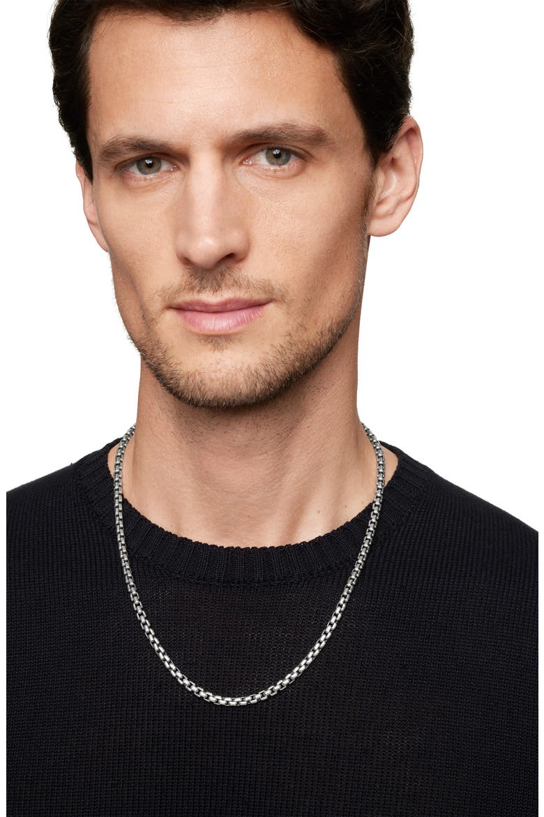 Men's Box Chain Necklace in Sterling Silver, 4.8mm, Alternate, color, SILVER