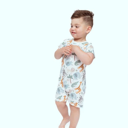 Norani Baby Organic Romper In Safari Animals