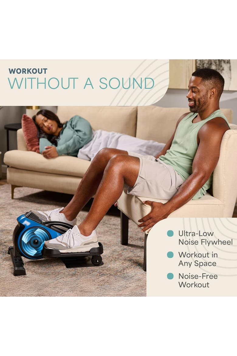 Flex Stride Under Desk Bike Pedal Mini Elliptical Exerciser, Alternate, color, Blue