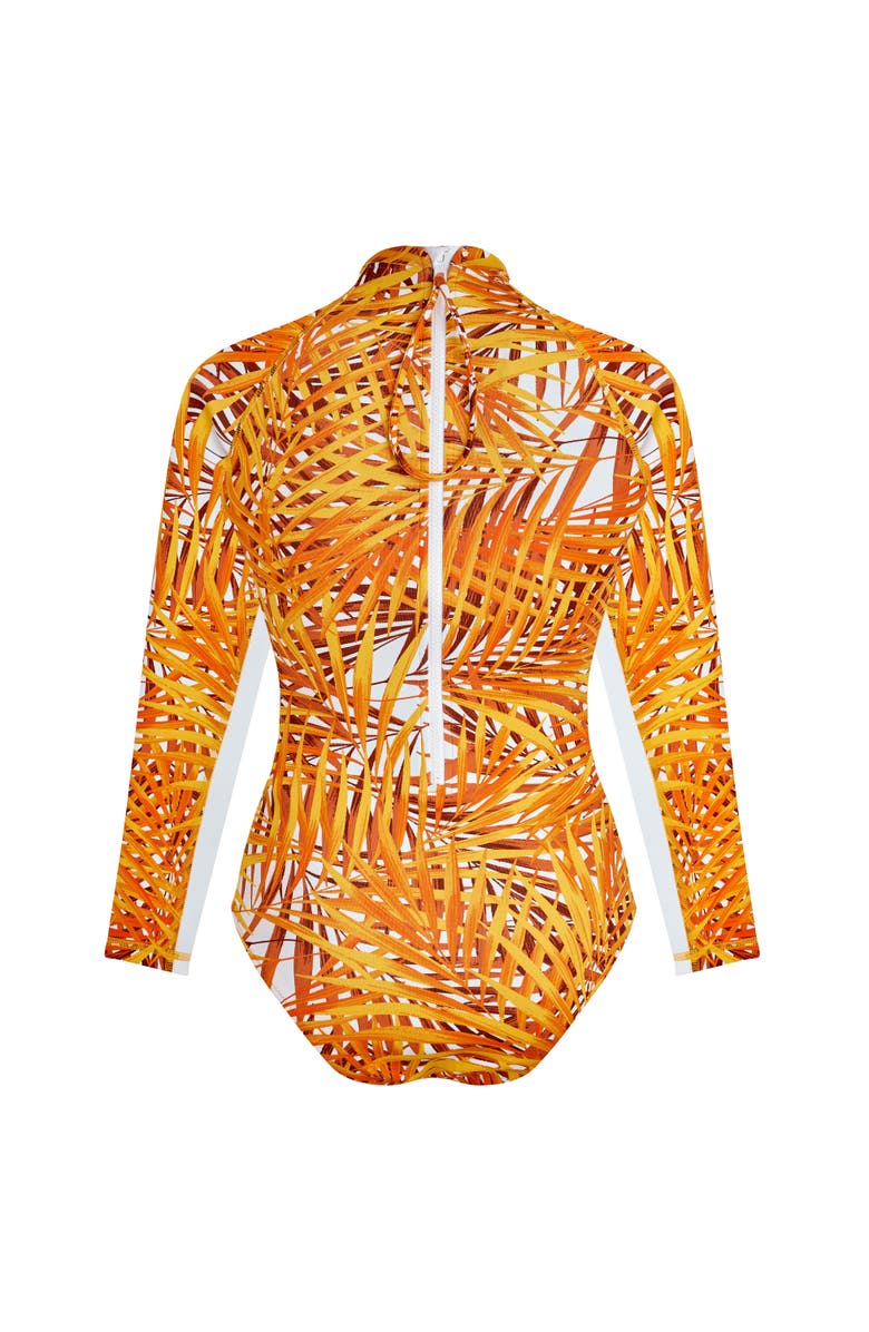 Vilebrequin Women's Palm Leaves Neoprene UV Protection One-Piece Rashguard Swimsuit, Alternate, color, Mangue