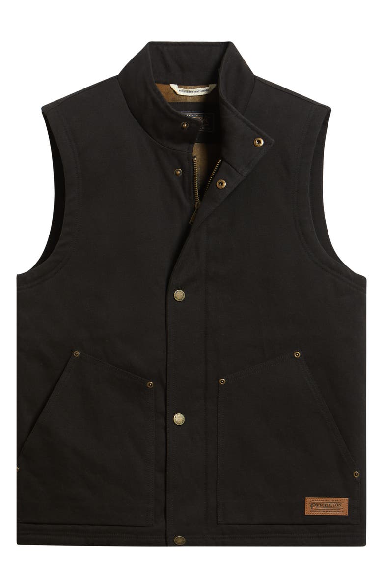 Pendleton Pine Grove Canvas Vest, Alternate, color, Black