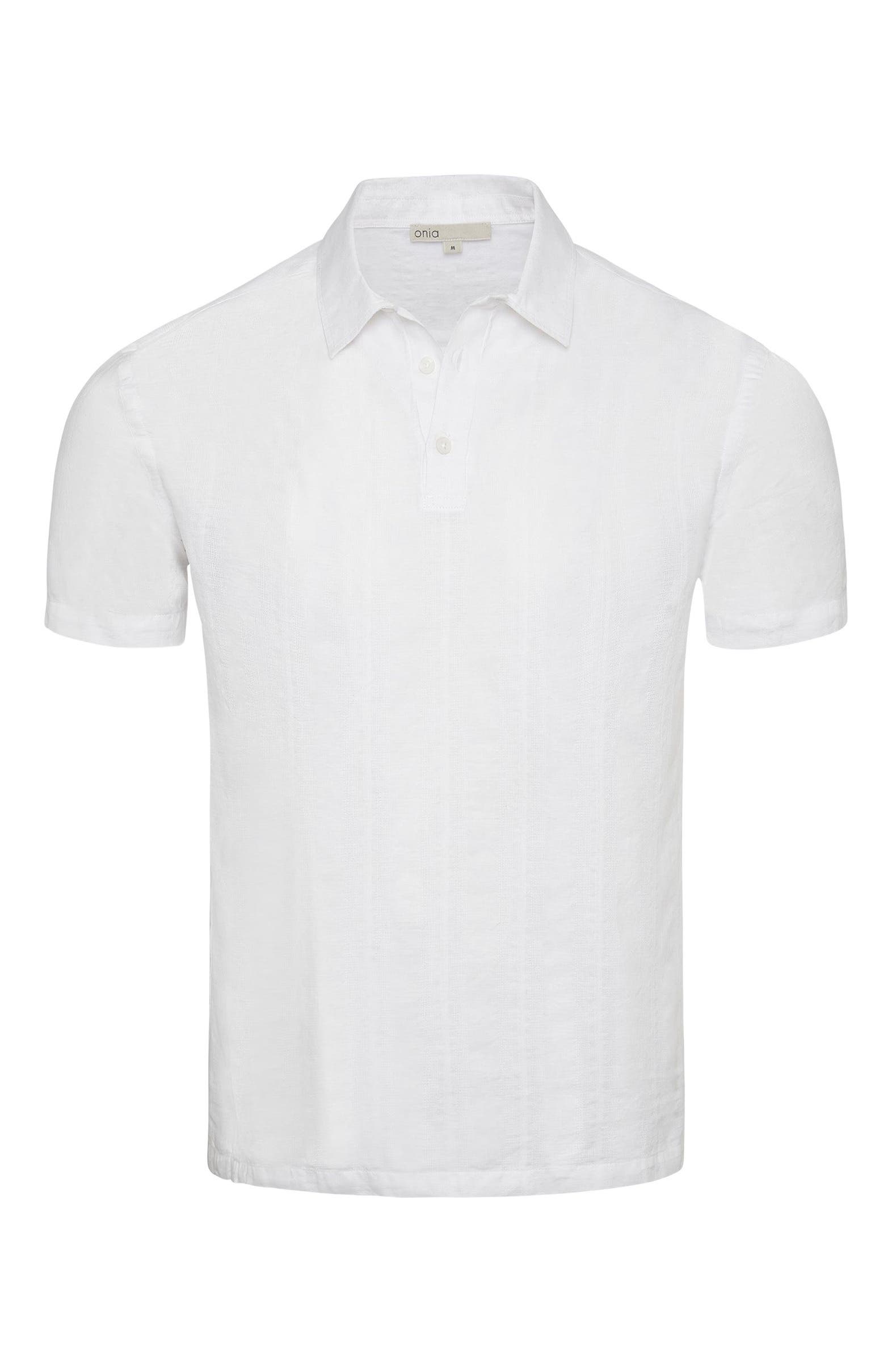 Cotton Linen Pop Over Polo Tee - image 2