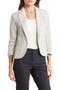 Three-Quarter Sleeve Scrunch Bouclé Blazer