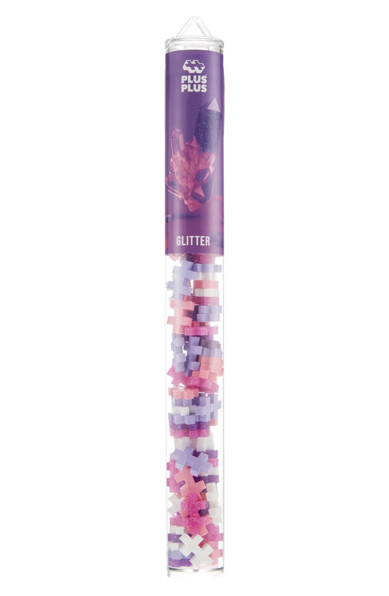 Plus-Plus USA Glitter Mix 70-Piece Tube, Main, color, Pink Purple Multi