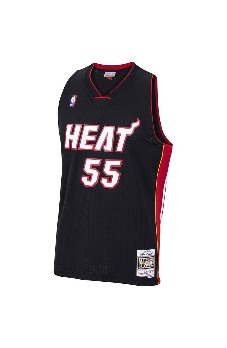 Mitchell & Ness Men's Mitchell & Ness Jason Williams Black Miami Heat 2005/06 Hardwood Classics Swingman Jersey, Alternate, color,