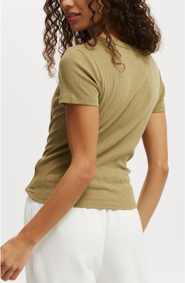 Cotton On Women's Fitted Graphic Pointelle Longline Tee, Alternate, color, 