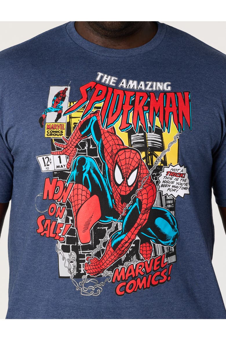 Big & Tall Spider-Man Graphic Tee, Alternate, color, NAVY HEATHER