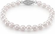 The Pearl Source 6.0-6.5mm Akoya White Pearl Bracelet