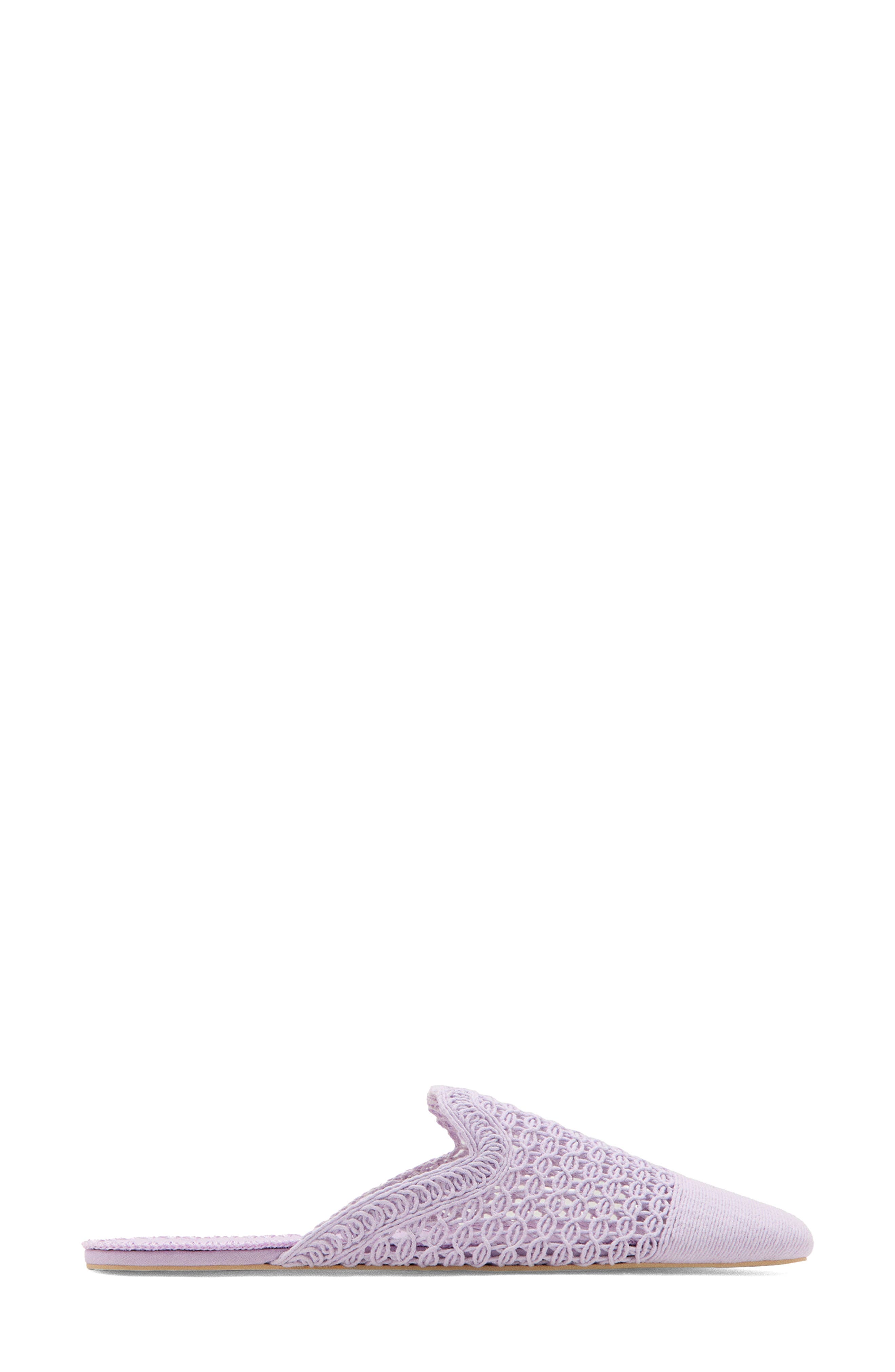 MANGO Crochet Indoor Mule Slipper, Alternate, color, Lilac