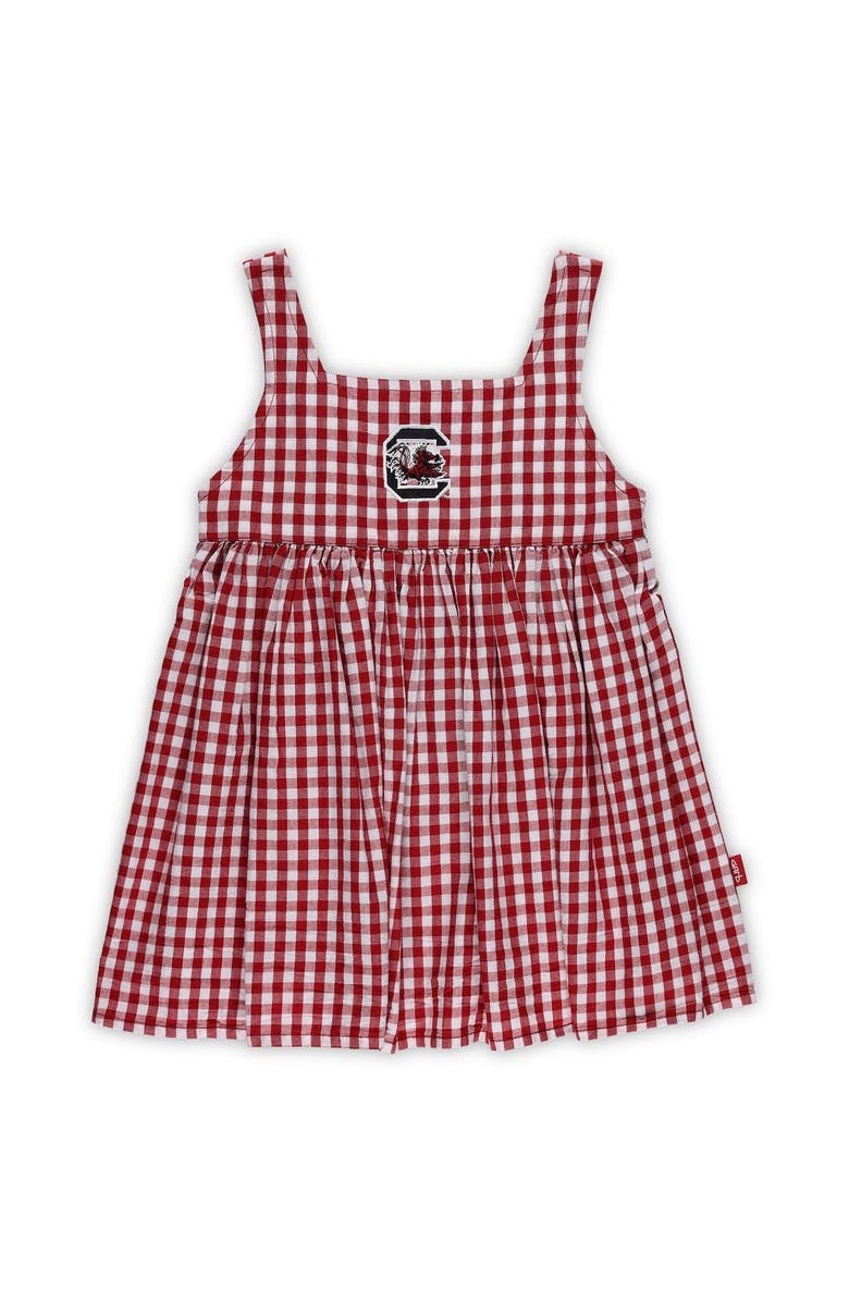 GARB Girls Toddler Garb Garnet South Carolina Gamecocks Cara Woven Gingham Dress, Main, color,