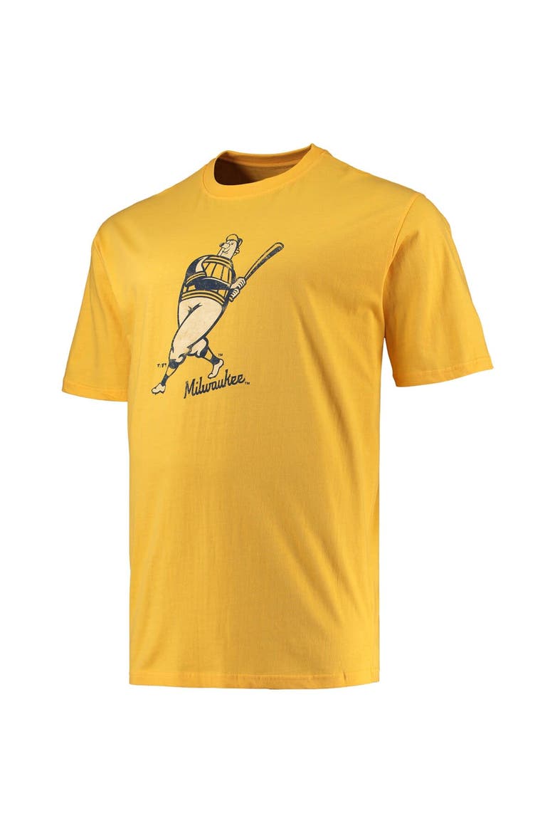 Men's Profile Gold Milwaukee Brewers Big & Tall Hometown Paint The Black T-Shirt, Alternate, color, Gold