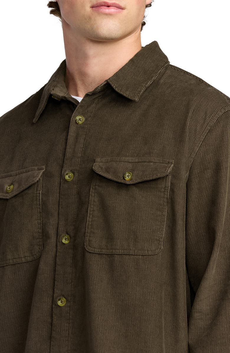 Billabong Austin Garage Corduroy Button-Up Shirt, Alternate, color, Chocolate