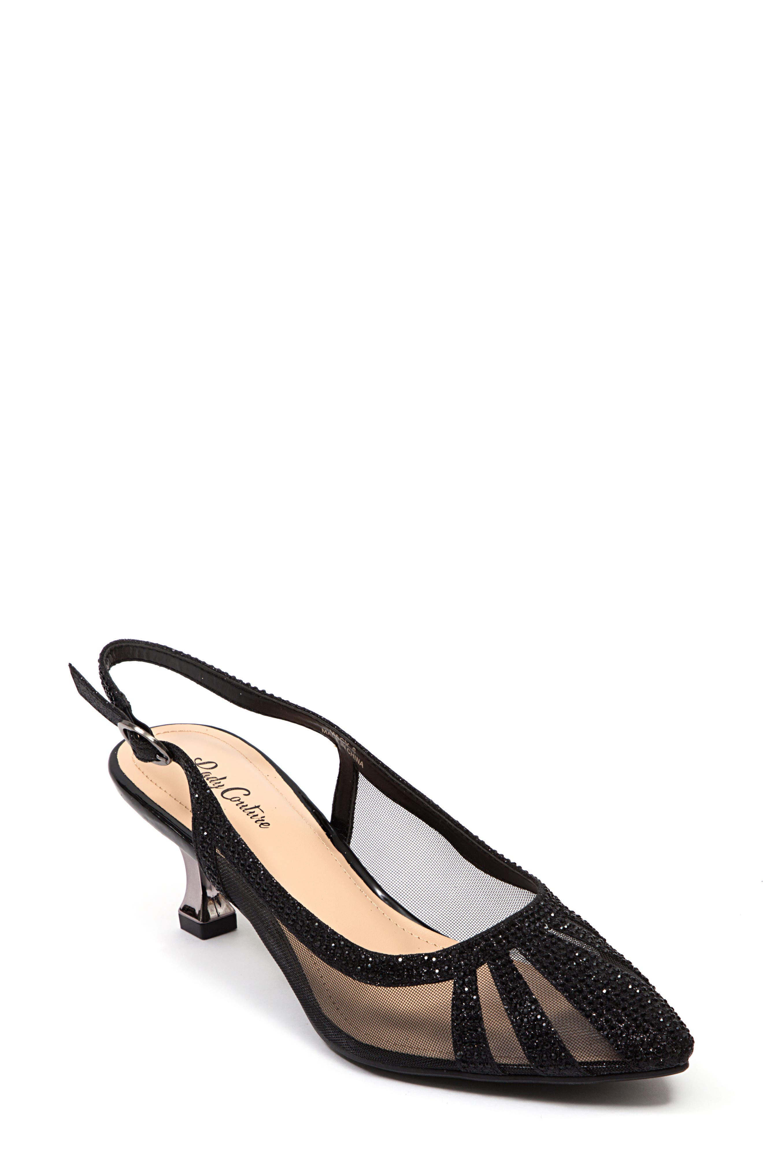 LADY COUTURE Macy Mesh Rhinestone Slingback Pump