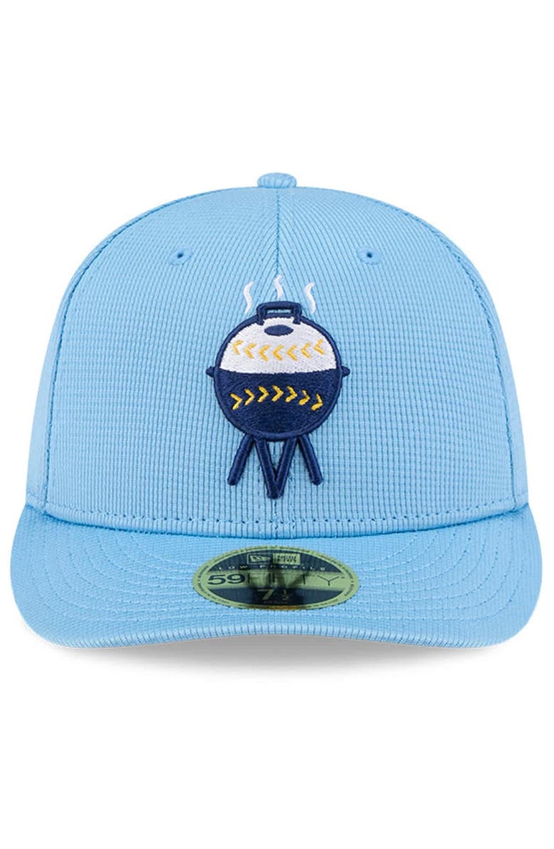 New Era Men's New Era Light Blue Milwaukee Brewers City Connect Batting Practice Low Profile 59FIFTY Fitted Hat, Alternate, color, 