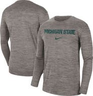 Nike Men's Nike Heather Gray Michigan State Spartans Team Velocity Performance Long Sleeve T-Shirt