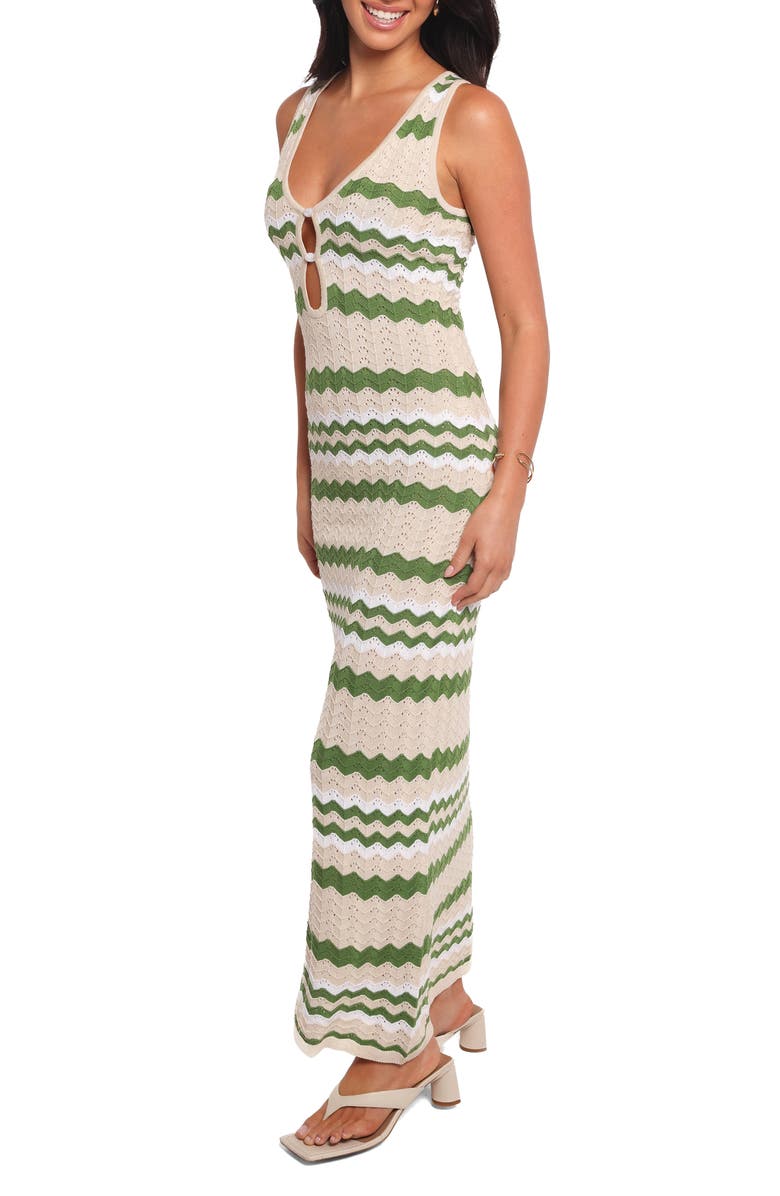Hubert Chevron Pointelle Knit Maxi Dress