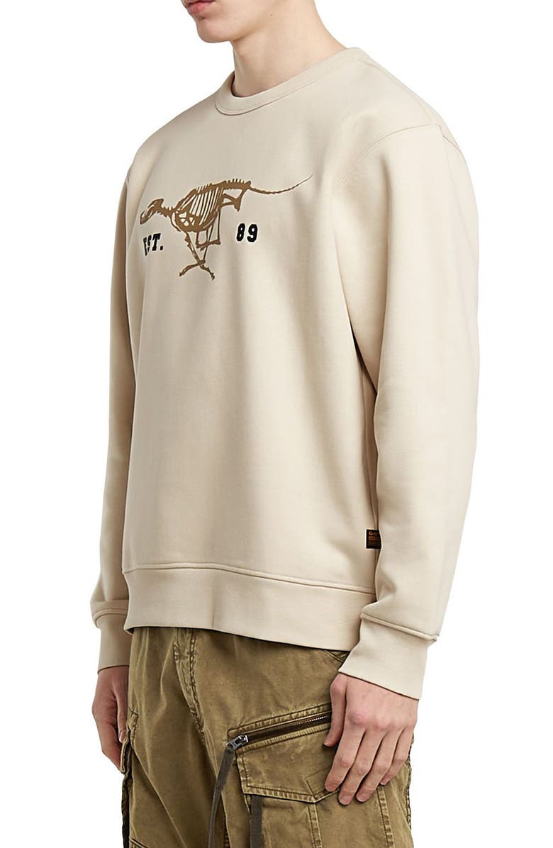G-STAR Running Dog Crewneck Sweatshirt, Alternate, color, Whitebait