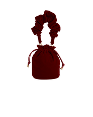 Fable England Red Velvet Bucket Bag