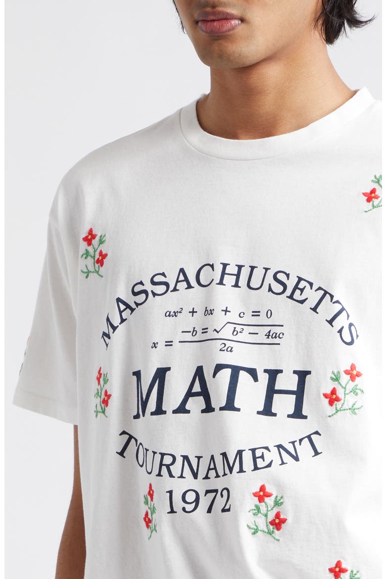 Tournament Embroidered Floral Graphic T-Shirt, Alternate, color, CREAM