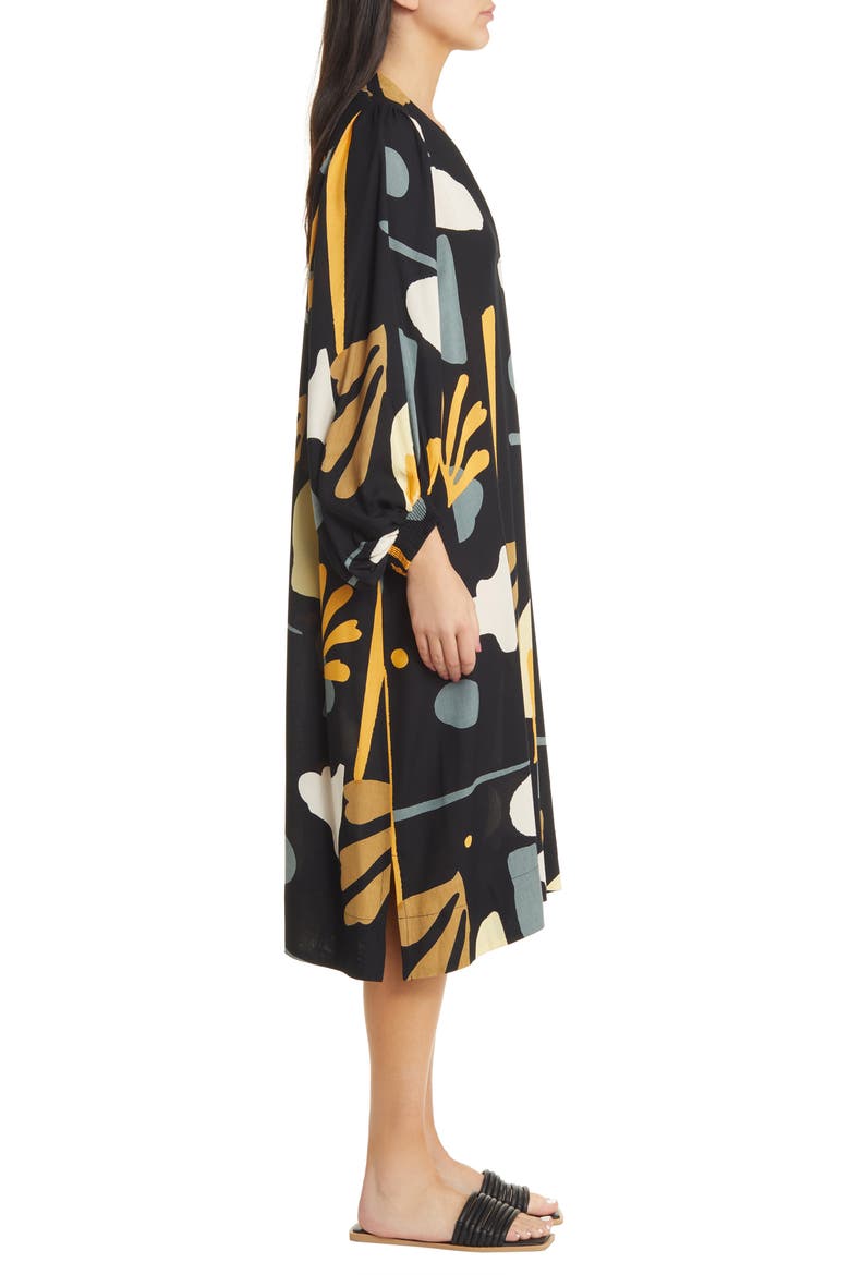 Nalo Abstract Print Long Sleeve Dress, Alternate, color, BUTTERSCOTCH