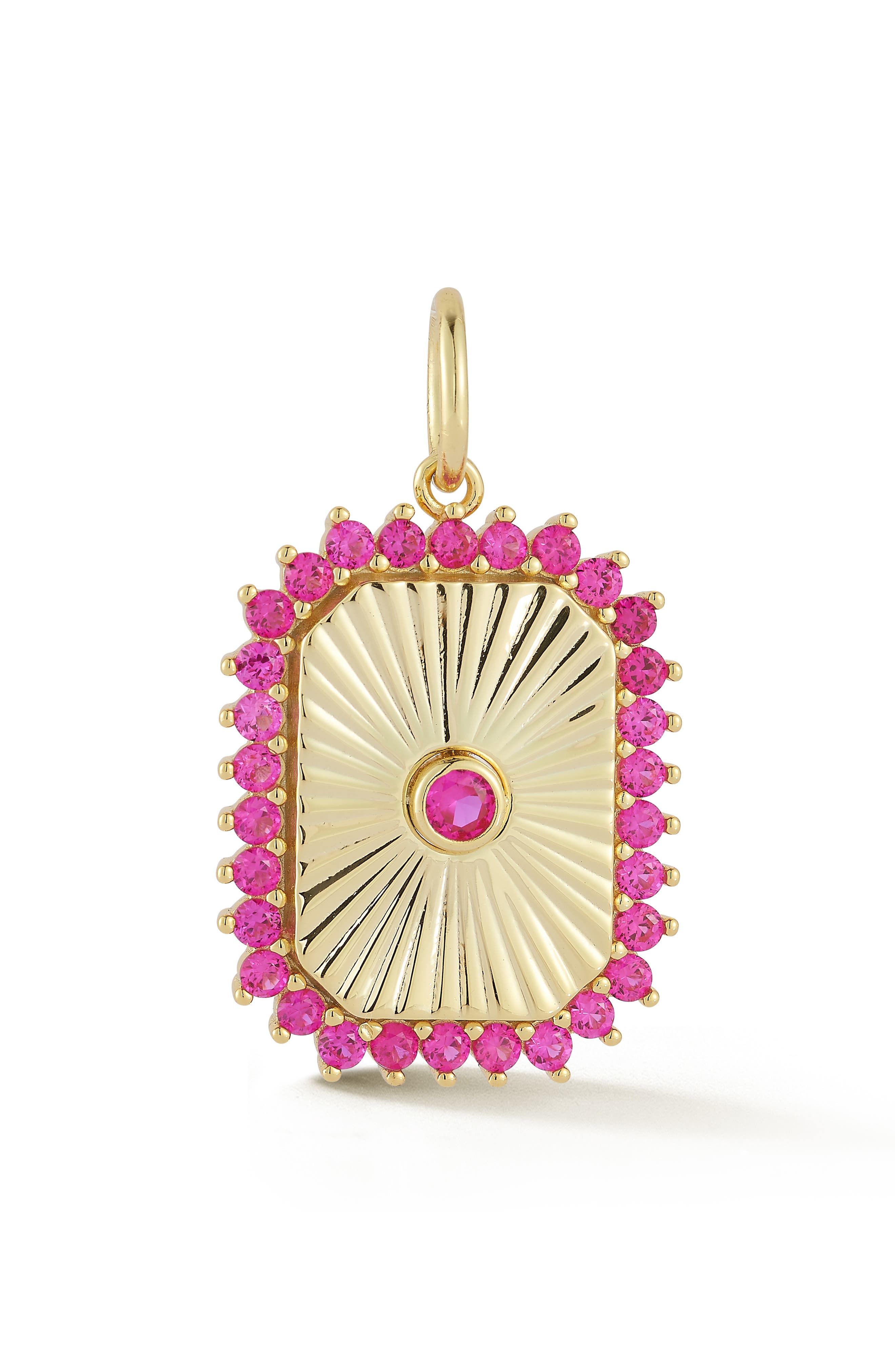 Cubic Zirconia 14k-Gold Plate Tag Charm