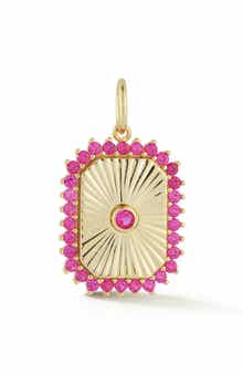 Cubic Zirconia 14k-Gold Plate Tag Charm