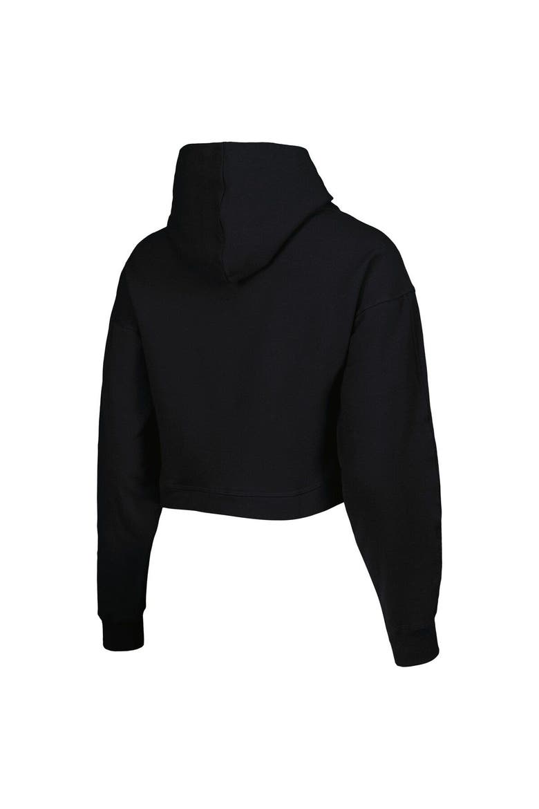 Women's Lusso Black Los Angeles Lakers Layla World Tour Cropped Pullover Hoodie, Alternate, color, Black