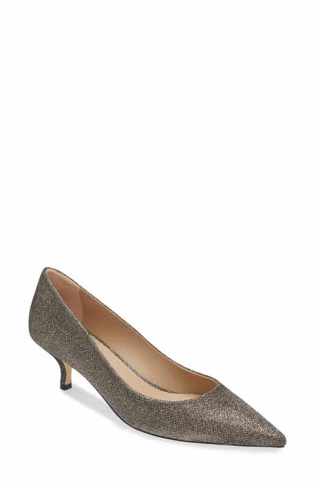 Stuart Weitzman Power Pointed Toe Kitten Heel Pump