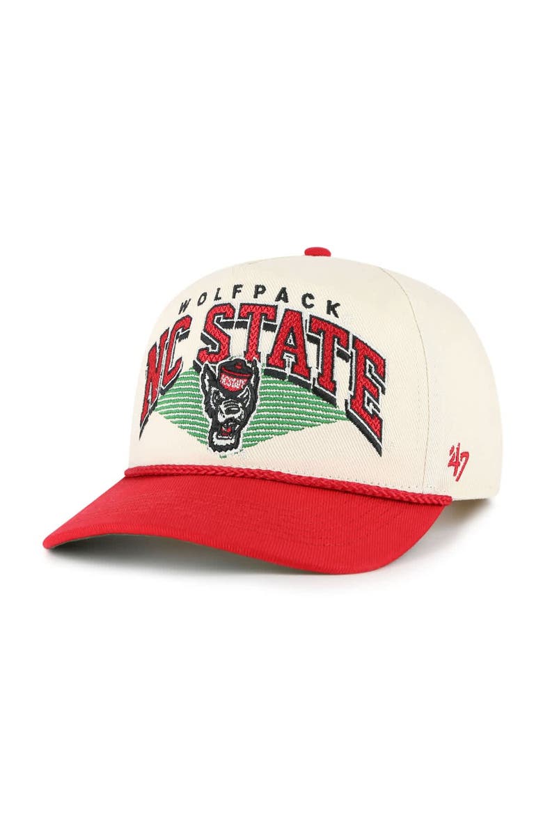 '47 Men's '47 Natural NC State Wolfpack Pomona Two-Tone Rope Hitch Adjustable Hat, Main, color,