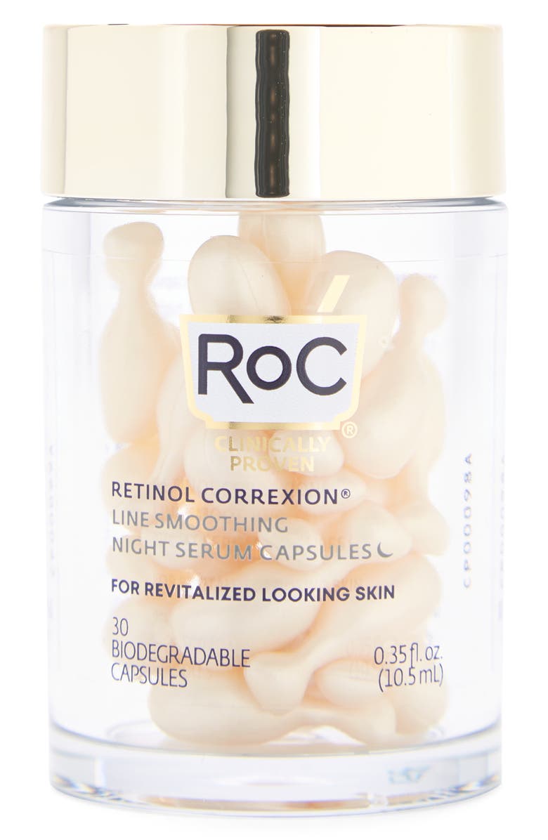 ROC Retinol Correction Line Smoothing Night Serum Capsules, Main, color, 