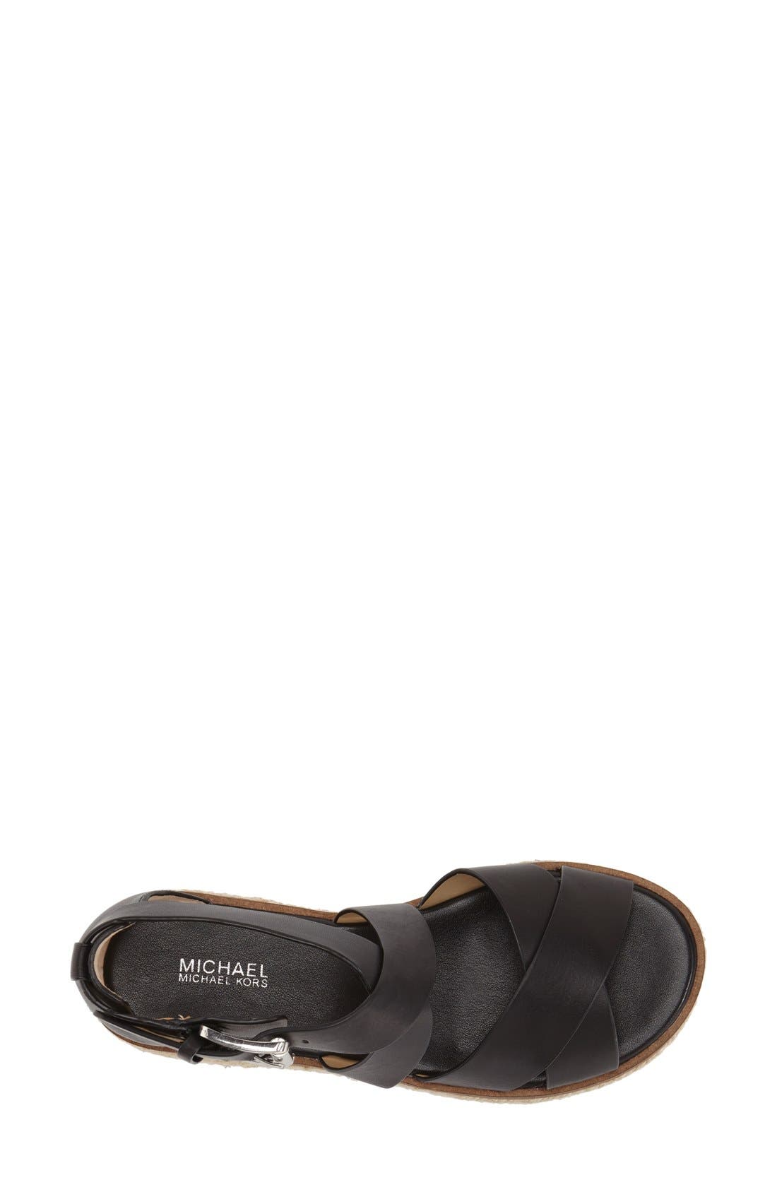 'Darby' Crisscross Espadrille Sandal, Alternate, color, BLACK