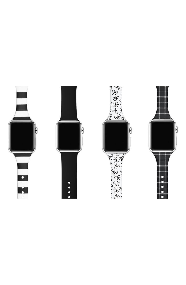 The Posh Tech Assorted 4-Pack Silicone Apple Watch<sup>®</sup> Watchbands, Alternate, color, 