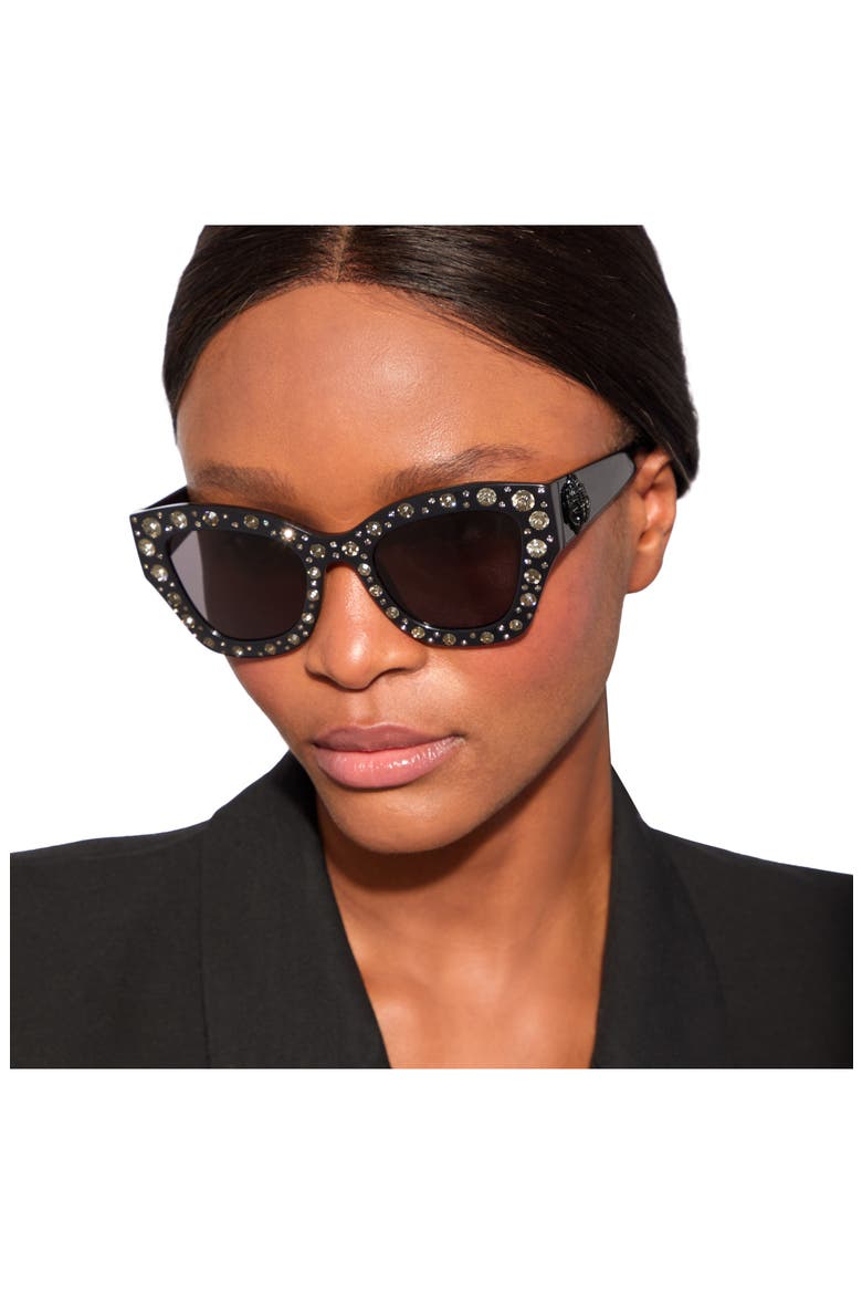 51mm Cat Eye Sunglasses, Alternate, color, BLACK/ SMOKE