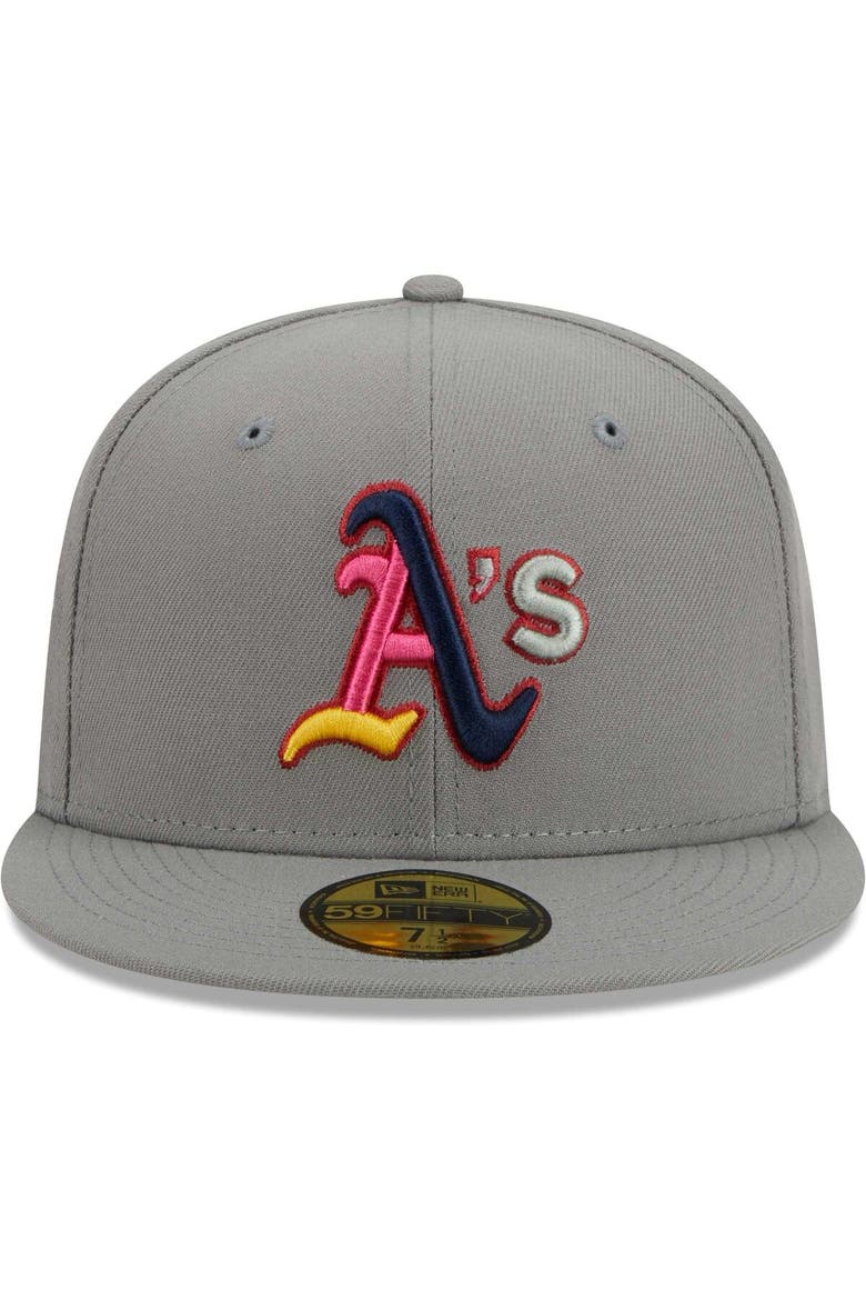 Men's New Era Gray Oakland Athletics Color Pack 59FIFTY Fitted Hat, Alternate, color, Gray