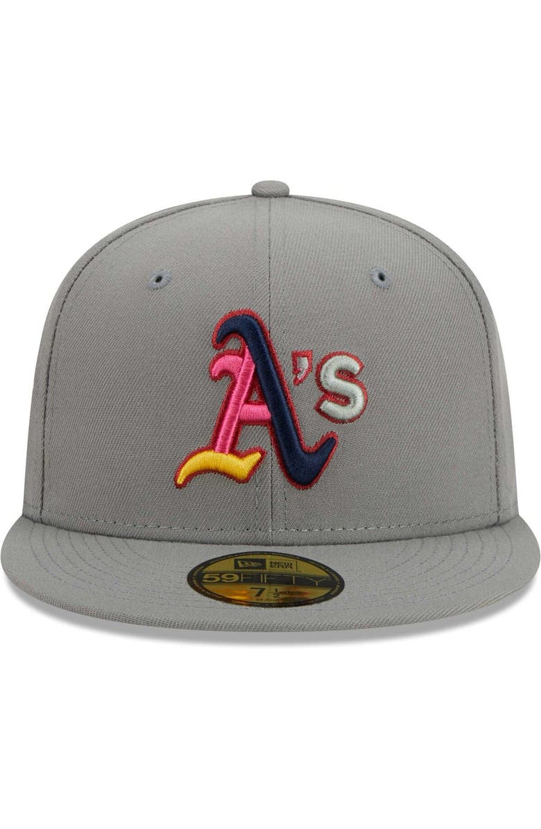 New Era Men's New Era Gray Oakland Athletics Color Pack 59FIFTY Fitted Hat, Alternate, color, 