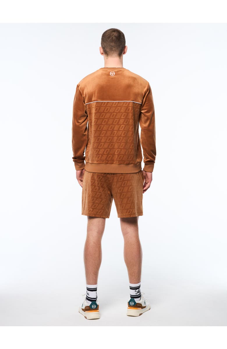 Sergio Tacchini Bandiera Debossed Velour Crewneck, Alternate, color, Sugar Almond