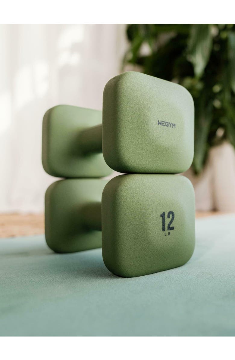 WeGym SafeGrip Dumbbells, Alternate, color, Forest