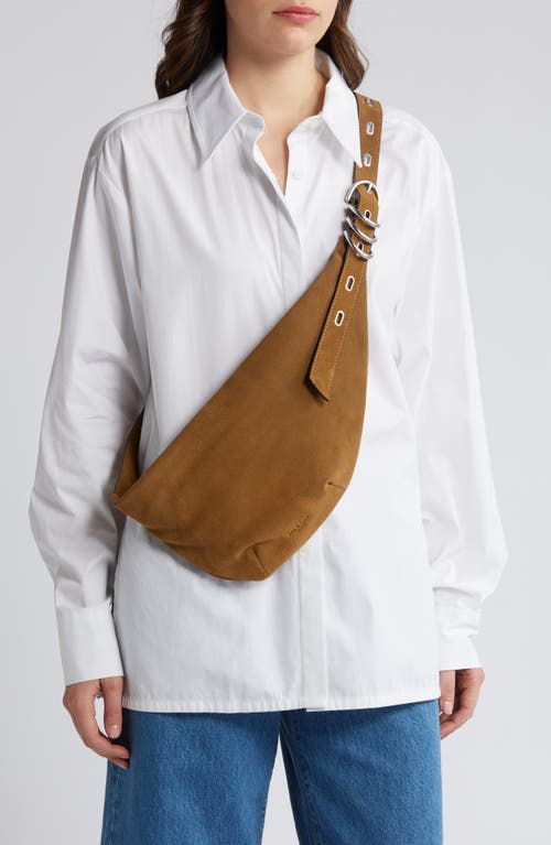 Rag & Bone Petra Suede Sling Bag In Gldenbrwsd