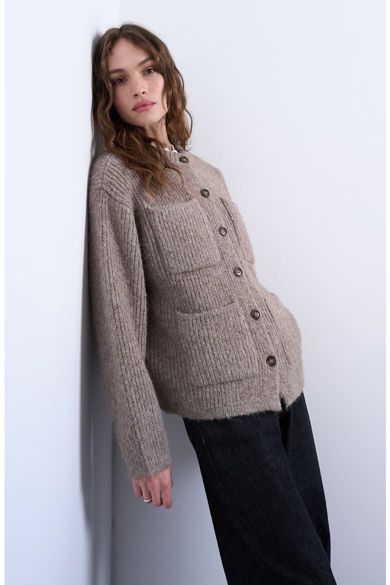 Double Pocket Cardigan, Main, color, STONE