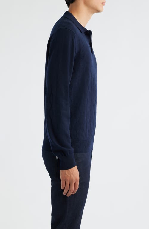 Canali Wool Polo Sweater In Blue