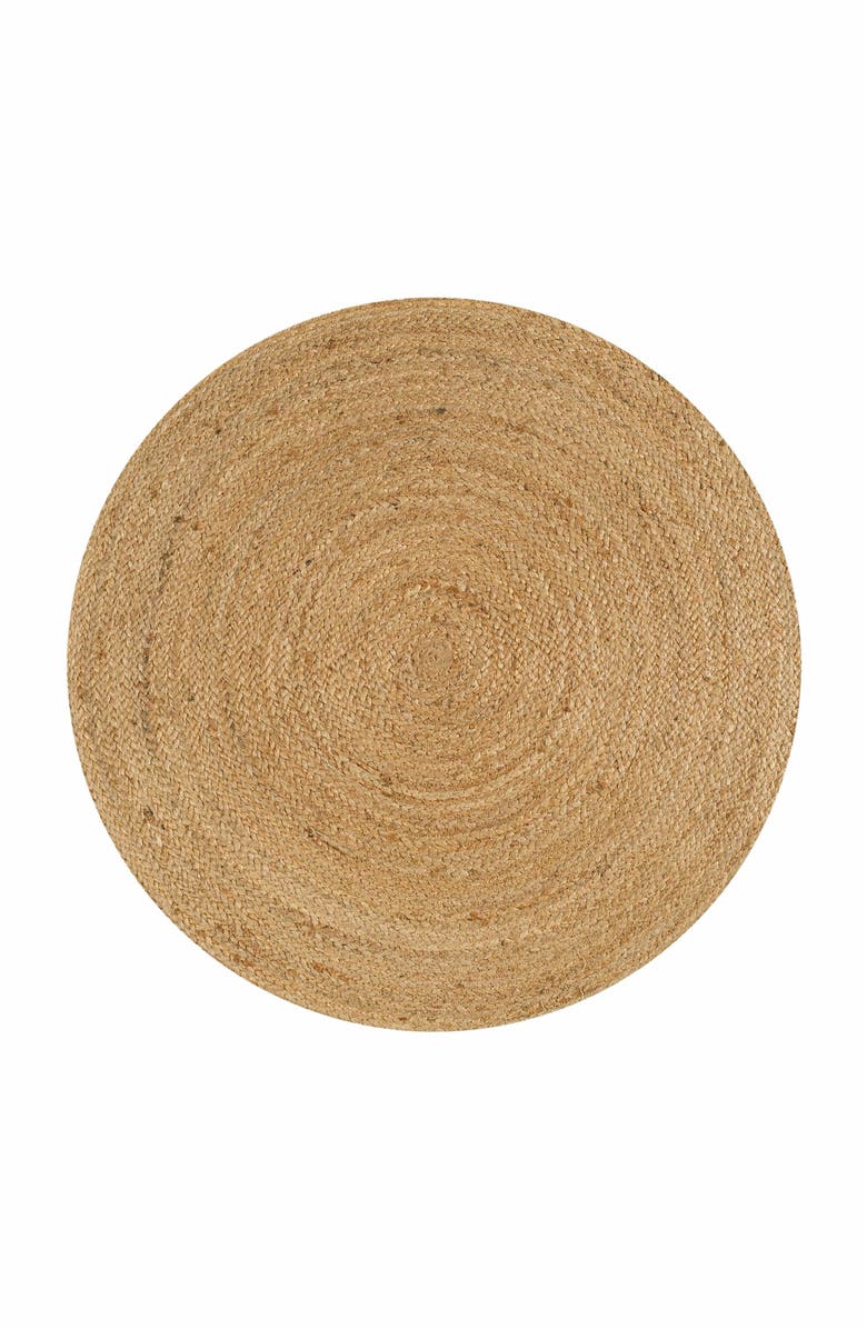 JONATHAN Y Soleil Round Natural Jute Braided Circle Natural Round Area Rug, Alternate, color, Natural