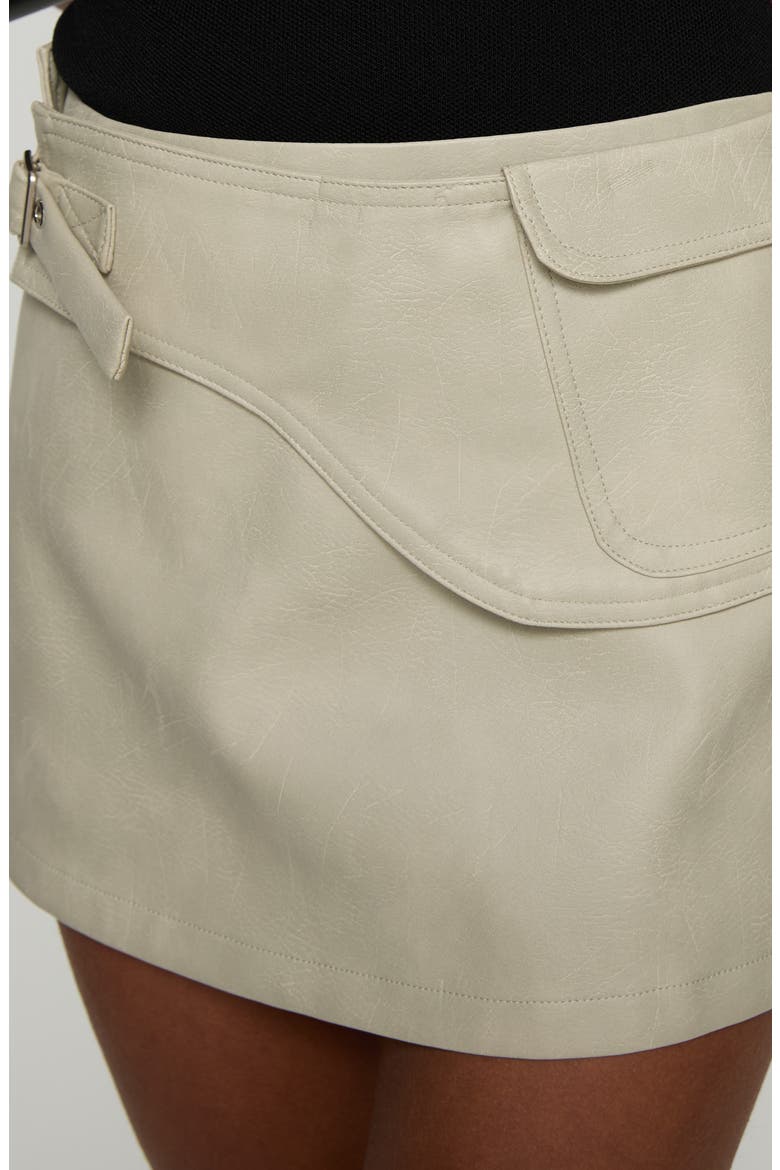 Sonic Sound Faux Leather Cargo Miniskirt, Alternate, color, CREAM
