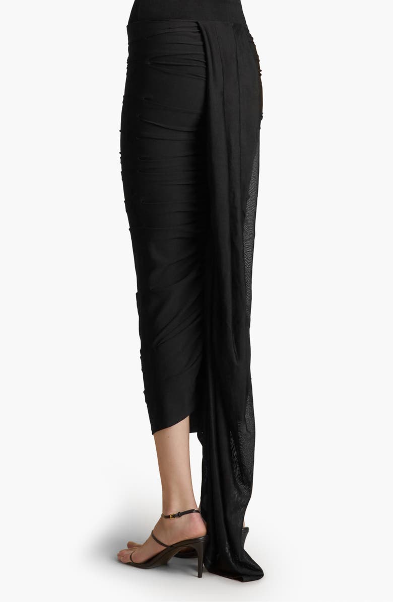 Khaite Aura Ruched Midi Pencil Skirt, Alternate, color, 