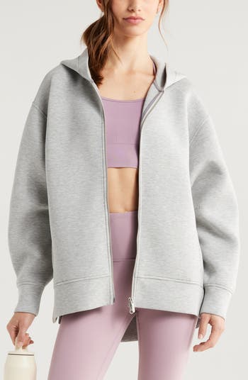 Zella Front Zip High-Low Hoodie | Nordstrom