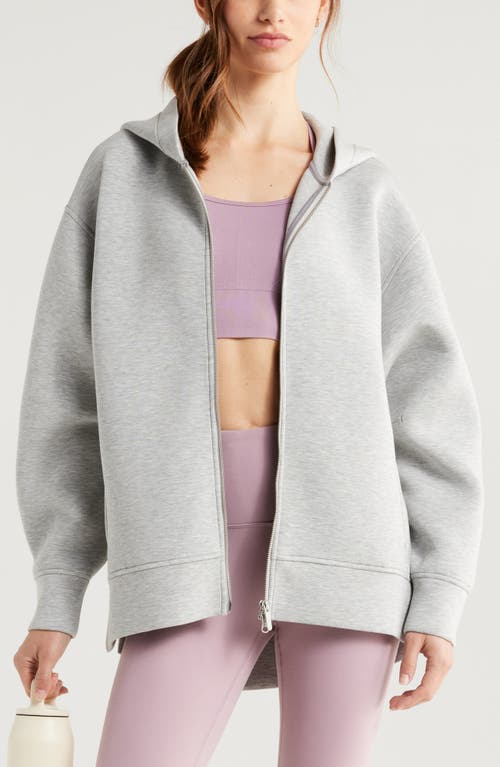 Zella Front Zip High-low Hoodie In Gray
