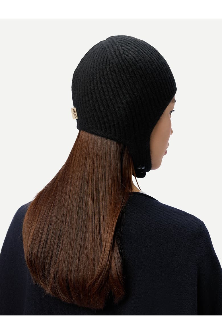 Knitted Aviator Cap, Alternate, color, black