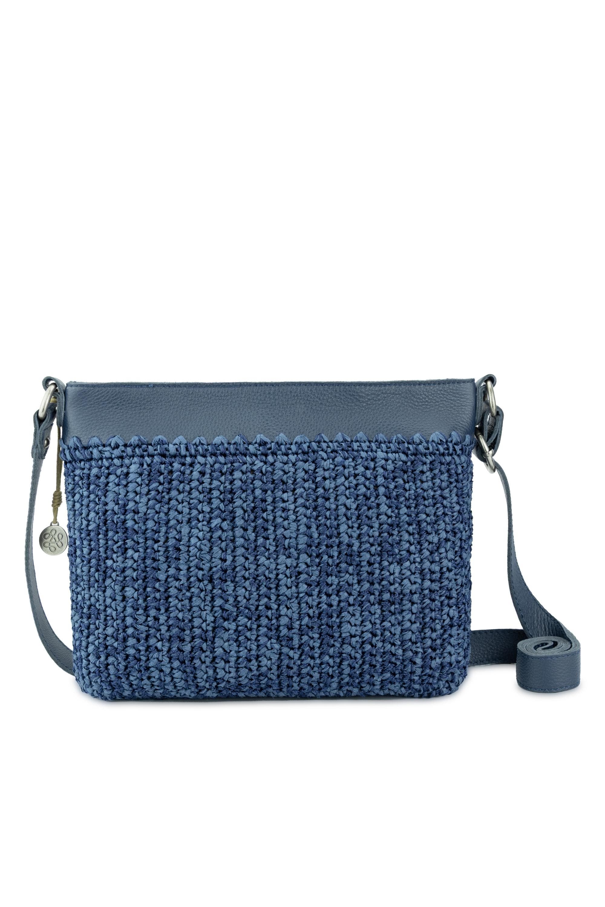 Melrose Crossbody Leather Bag, Alternate, color, Denim Tonal Straw