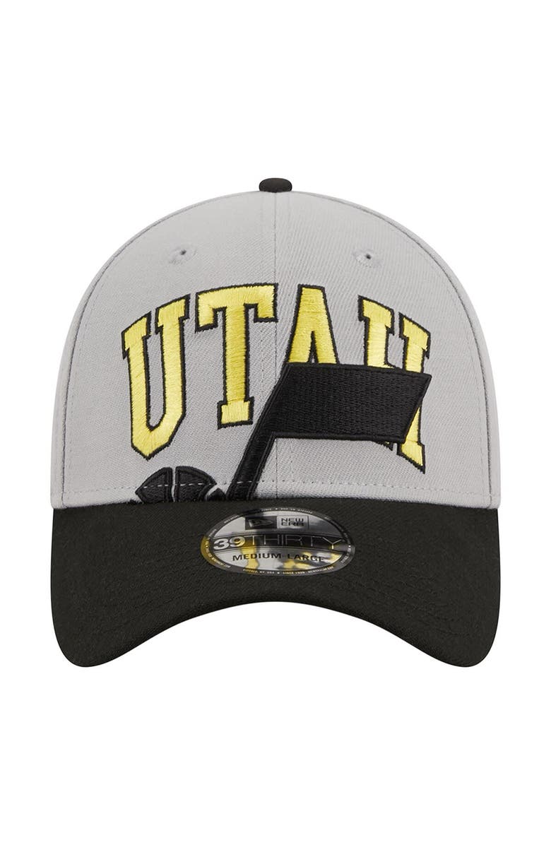 New Era Men's New Era Gray/Black Utah Jazz Tip-Off Two-Tone 39THIRTY Flex Hat, Alternate, color,